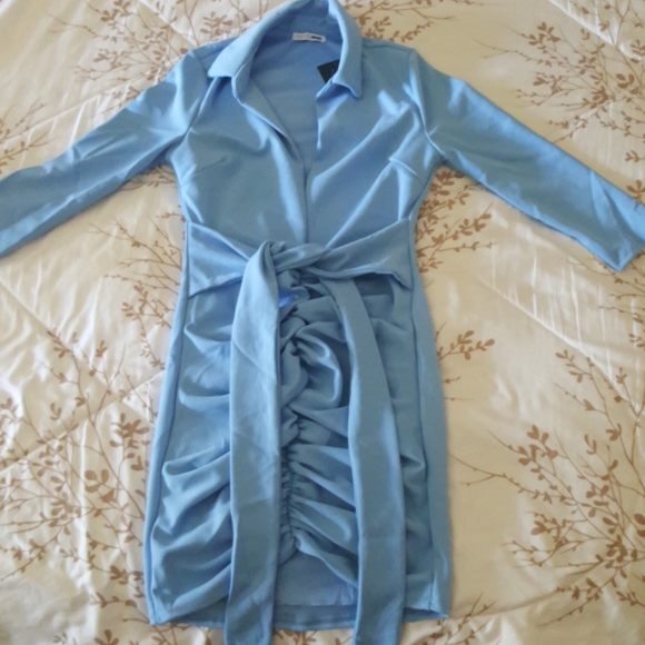 Fashion Nova Dresses & Skirts - ☄3for30%OFF☄Fashion Nova Ruched Dress Baby Blue